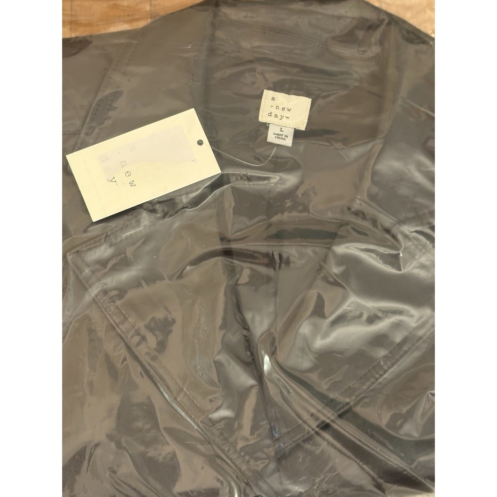 A New‎ Day Women's Faux Brown Leather Jacket Button Front Fully Lined Size L - Picture 4 of 4